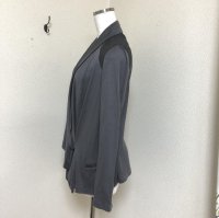 画像3: DOROA とろみ素材 カシュクールジャケット グレー