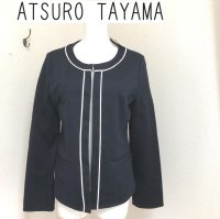画像1: LIMITED EDITION by ATSURO TAYAMA（アツロウ タヤマ）ノーカラージャケット 紺 40号 アウター