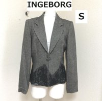 画像1: INGEBORG(インゲボルグ) ツィード シングルテーラードジャケット グレー