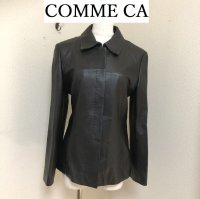 画像1: COMME CA (コムサ) レディース レザージャケット ブラック 羊革 11号