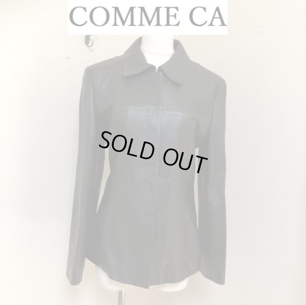画像1: COMME CA (コムサ) レディース レザージャケット ブラック 羊革 11号  レディース アウター (1)