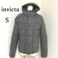 画像1: invicta  インビクタ ウール メンズ ダウンジャケット S フード付き グレー