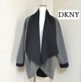 画像1: DKNY レディース マント風 カシミヤブレンド コート グレー L (1)
