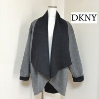 画像1: DKNY レディース マント風 カシミヤブレンド コート グレー L