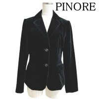 画像1: PINORE　NIEDIECK VELVET ニーディックベルベット　レディース　テーラードジャケット　ブラック　黒　38号  レディース アウター