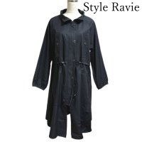 画像1: Style Ravie　スタイルラヴィー　レディース　撥水　レインコート　トレンチコート　紺  レディース アウター