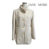 画像1: JANE　MORE　レディース　コート　アンゴラコート　アイボリー　襟ファー  レディース アウター