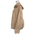 画像2: リシェグラマー レディース 　ジップアップブルゾン　背中フリル　ゆったり　フード付き　ベージュ ?　無地 (2)