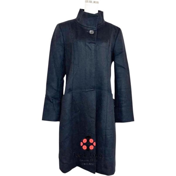 画像1: 23区　レディース　カシミヤコート　スタンドカラーコート　ウールカシミヤビーバー 　黒　ブラック　38号 (1)