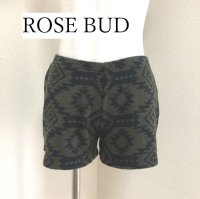 画像1: セール ROSE BUD（ローズバッド）オルテガ柄 ニット ショートパンツ モスグリーン