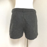 画像3: ユニクロ 小さいサイズ ウール ショートパンツ グレー ストライプ 秋 冬