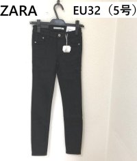 画像1: ZARA 　ザラ　レディース　小さいサイズ　パンツ　CROPPED スキニーパンツ ブラック 黒　EU32（5号）