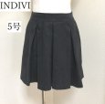 画像1: INDIVI 　小さいサイズ　レディース　ミニスカート　キュロットスカート ブラック　黒　無地 5号 フェイクスウェード (1)