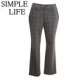 画像1: simple life　シンプルライフ　レディース　テーパードパンツ　ブラウン　グレンチェック　9号　秋　冬 (1)