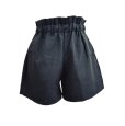 画像1: レディース　ウエストゴム　ショートパンツ　かぼちゃパンツ　黒　ブラック　無地　夏　L (1)