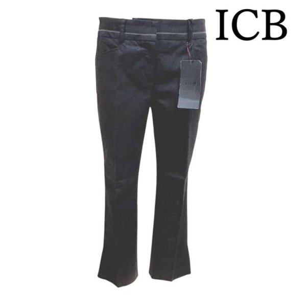 画像1: ICB　レディース　スティックパンツ　黒　ブラック　無地　9号　春　夏 (1)