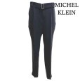 画像1: MICHEL KLEIN　 ミッシェルクラン　ウエストベルト　フォーマルパンツ　黒　ブラック　無地　40号 (1)