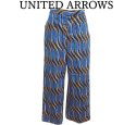 画像1: ユナイテッドアローズ　ＵＮＩＴＥＤ　ＡＲＲＯＷＳ　レディース　ワイドパンツ　エスニックプリント　ブルー　38号 (1)