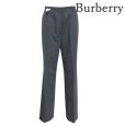 画像1: Burberry　バーバリー　レディース　ウールスラックスパンツ　センタープレスパンツ　ダークグレー　38号 (1)