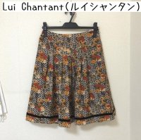画像1: Lui Chantant（ルイシャンタン）ギャザースカートオレンジ花柄40号 春 秋