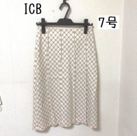 画像1: ICB レトロ刺繍 パネルスカート ベージュ 秋