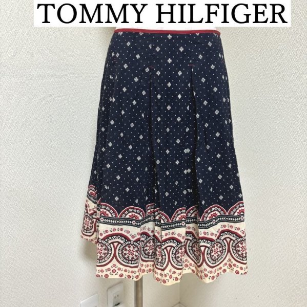 画像1: TOMMY HILFIGER トミーヒルフィガー  バンダナ柄 ひざ丈スカート (1)