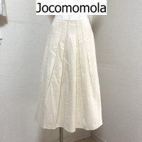 画像1: Jocomomola(ホコモモラ) 刺繍入り フレアスカート アイボリー