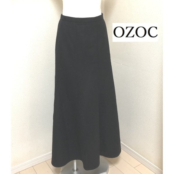 画像1: OZOC オゾック ウール ロングスカート ブラック 38号 冬 (1)