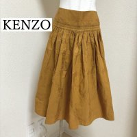 画像1: ケンゾー　kenzo　ひざ丈スカート　タフタスカート　春　夏　ブラウン　刺繍入り　38号