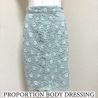 画像1: PROPORTION BODY DRESSING(プロポーションボディドレッシング)　グラデーションレース　タイトスカート　M　ひざ丈　水色