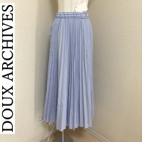 画像1: タグ付き　DOUX ARCHIVES（ドゥ アルシーヴ）　ロングスカート　春　夏　プリーツスカート　ブルー　M　