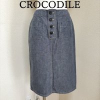 画像1: CROCODILE クロコダイル レディース　大きいサイズ タイトスカート 春夏　ダンガリー 膝丈 L