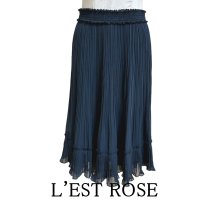 画像1: L'EST ROSE　レストローズ　レディース　プリーツスカート　ひざ丈　ブルーグリーン　M