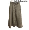 画像1: POLO RALPH LAUREN　ラルフローレン　レディース　リネンスカート　ひざ丈　カーキ　6 (1)