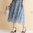 画像2: Andemiu　レースフレアスカート　ブルー　ロングスカート　M (2)