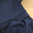 画像8: Couture brooch（クチュールブローチ） コットンレース ドッキング ワンピース ひざ丈 紺 36号 (8)