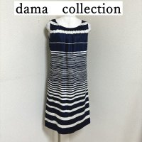 画像1: dama　collection　フォーマルワンピース　ノースリーブ　ネイビー　ホワイト　13号　LL