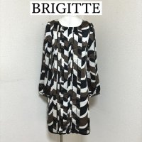 画像1: BRIGITTE ブリジット 東京スタイル ワンピース フォーマル　ロング　幾何学　ブラウン　9号