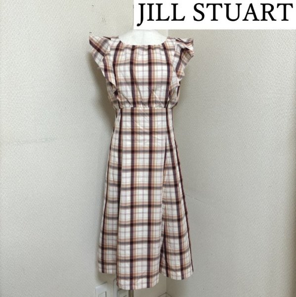 画像1: JILL STUART　ジルスチュアート　レディース　ワンピース　半袖　ミモレ丈　チェック　s (1)