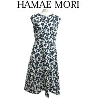 画像1: ハナエモリ　HANAE MORI　レディース　ロングワンピース　夏　花柄　ホワイト　38号