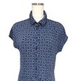 画像2: TALBOTS　タルボット　前ボタン　襟付き　半袖ワンピース　ストレッチ　青　接触冷感　M (2)