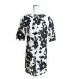 画像4: TO BE CHIC　レディース　ワンピース　フラワーレース　半袖　ひざ丈　モノトーン　黒　白　42号 (4)