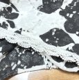 画像9: TO BE CHIC　レディース　ワンピース　フラワーレース　半袖　ひざ丈　モノトーン　黒　白　42号 (9)