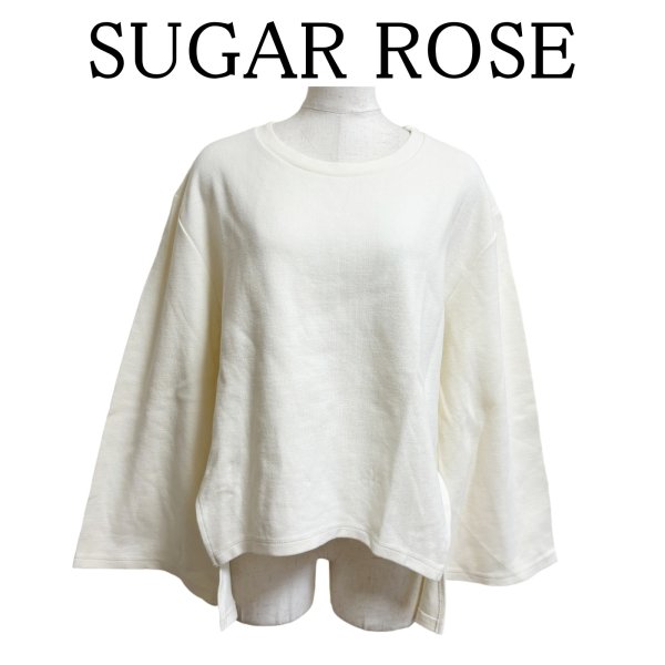 画像1: SUGAR ROSE 　レディース　トレーナー　ベルスリーブ スウェットトップス オフホワイト (1)