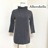 画像1: アルベロベロ(Alberobello)オレボレブラ カットソー ７分袖 ブタ刺繍 モックネック タートルネック グレー