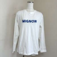 画像1: MIGNON ロゴプリント　レディース　ロングTシャツ 長袖カットソー　ロンＴ　ホワイト