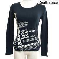 画像1: RealBvoice リアルビーボイス　レディース　Tシャツ　長袖　ブラック