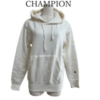 画像1: Champion（チャンピオン）　レディース　裏起毛 スウェットパーカー トレーナー ホワイト　白　M