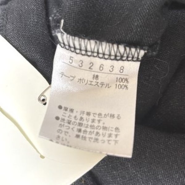 画像11: アルベロベロ　７分袖　ニットカットソー　４匹のブタワッペン　カメラのボタン　デニム切り替え　ブラック　ポケット付き (11)