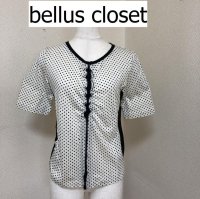画像1: bellus closet（ベルスクローゼット） ドット 5分袖カットソー